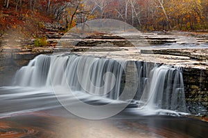 Misty Morning Waterfall