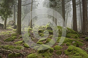 Misty mountain forest