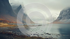 Misty Mountain Lake: A Scandinavian Inspired Landscape In 8k Resolution