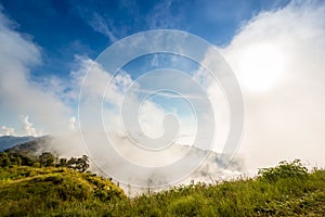 Misty mountain landscape