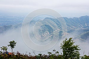 Misty mountain landscape