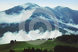 Misty mountain landscape