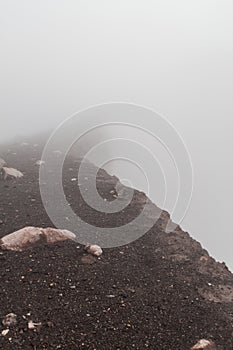 Misty mysterious rim of Telica volcano crater, Nicarag