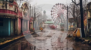 Misty Ruins: Exploring An Abandoned Theme Park In The Rain