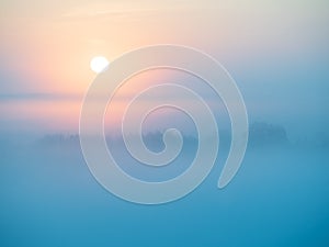 Misty sunrise on the Bug river