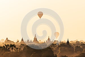 Misty sunrise over Bagan.