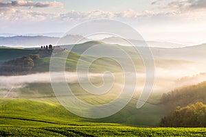 Misty sunrise in Tuscany