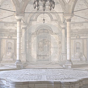 Misty Turkish Hammam Background