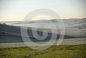 Misty view of the vale of the white horse