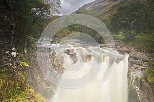 Misty waterfall, on River Nevis