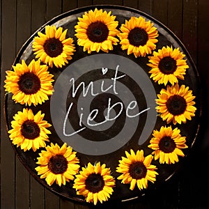 Mit Liebe - With Love - sunflower frame photo