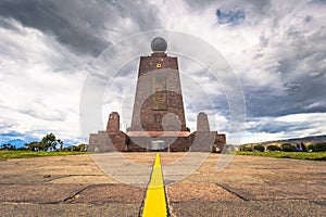 Mitad del Mondo - August 21, 2018: Middle of the World monument in Mitad del Mondo, Ecuador