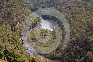 Mitchell River in Victoria, Australia on an overcast day.