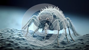 Mite can cause allergies or transmit diseases in humans and animals. Generative AI photo