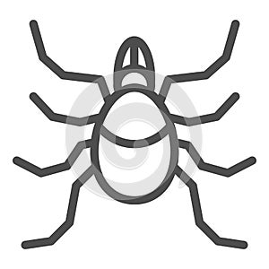 Mite line icon, Insects concept, acarus sign on white background, tick icon in outline style for mobile concept and web
