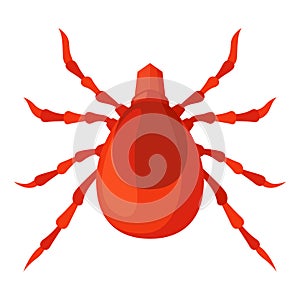 Mite red icon, insect and parasite symbol