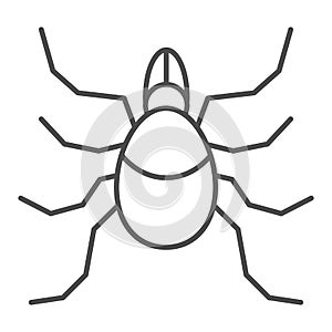 Mite thin line icon, Insects concept, acarus sign on white background, tick icon in outline style for mobile concept and