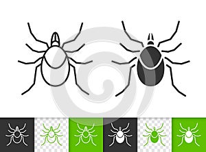 Mite tick insect simple black line vector icon