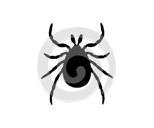 Mite, Tick Silhouette logo design. Dangerous biting insect.