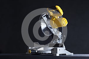 Miter saw on a black background