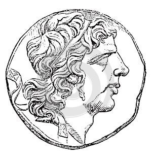 Mithridates, vintage engraving