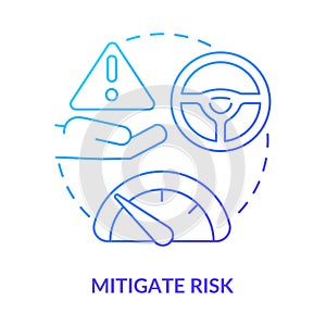 Mitigate risk blue gradient concept icon