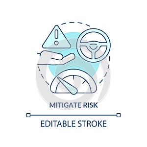 Mitigate risk turquoise concept icon photo