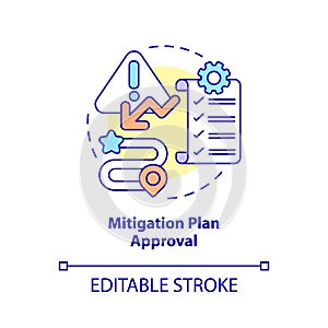 Mitigation plan approval concept icon