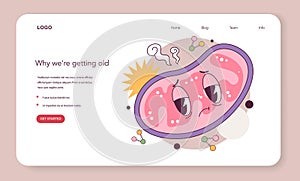 Mitochondria and aging process. Tired and old mitochondrion photo