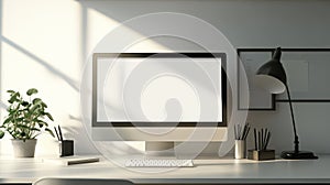 mitor desktop computer on desk