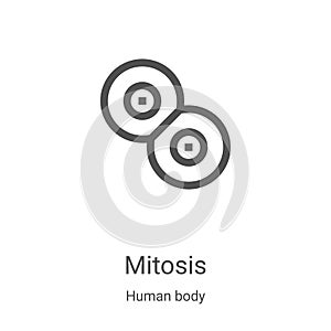 mitosis icon vector from human body collection. Thin line mitosis outline icon vector illustration. Linear symbol for use on web