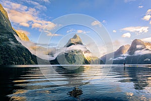 The mitre peak in milford sound