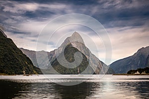 Mitre Peak at Milford Sound in New Zealand