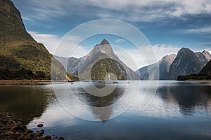 Mitre Peak at Milford Sound in New Zealand