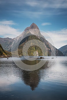 Mitre Peak at Milford Sound in New Zealand