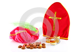 Mitre of sinterklaas and hat of zwarte piet