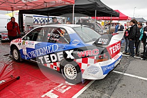 Mitsubishi Lancer EVO WRC in pit stop