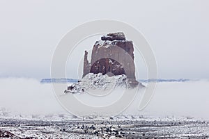 The Mitten, Monument Valley National Park in winter, Utah, Arizo