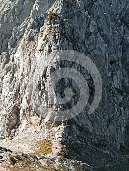 Mittenwald via ferrata in Bavarian Alps, Germany