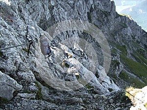 Mittenwald via ferrata in Bavarian Alps, Germany