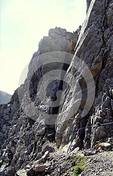 Mittenwald via ferrata in Bavarian Alps, Germany