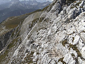 Mittenwald via ferrata in Bavarian Alps, Germany