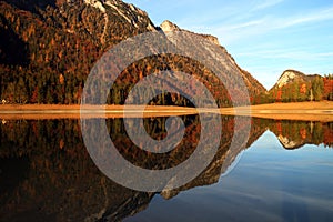 Mittersee lake. Autumn reflections. photo
