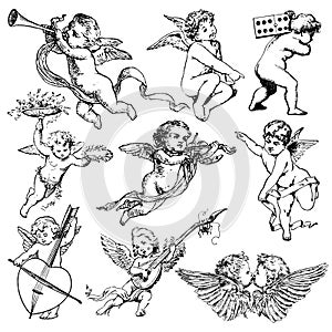 Mix of cherub illustrations