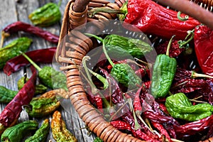 Mix of colorful peppers