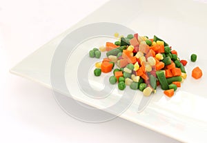 Mix of cooked vegetable on plate