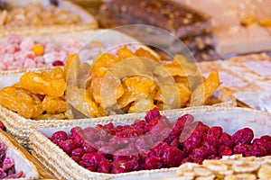 Mix of different dried fruits