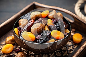 A mix of dried fruit