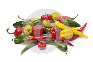 Mix of fresh hot chili peppers