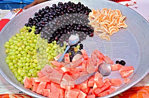 Mix Fruit Chaat Salad Served At Indian Wedding